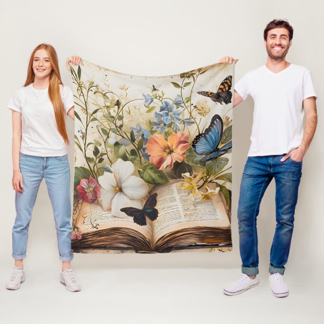 Couverture Polaire Écriture fleurit Serene (En situation)