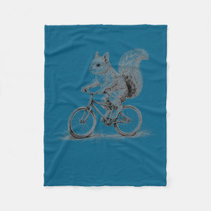 Couverture Polaire Écureuil faisant du vélo drôle cyclisme animal bic