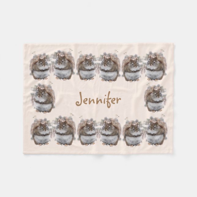 Couverture Polaire Écureuils doux (Devant (Horizontal))