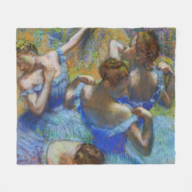 Couverture Polaire Edgar Degas - Danseurs Bleus (Devant (Horizontal))
