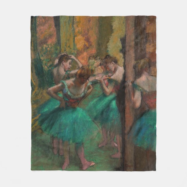 Couverture Polaire Edgar Degas - Danseurs, rose et vert (Devant)
