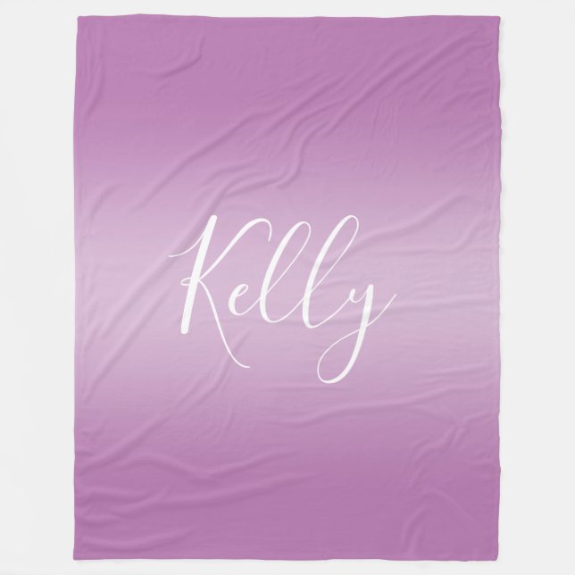 Couverture Polaire Editable Soft Mauve Ombre & White Text Script (Devant)