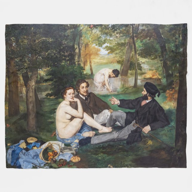 Couverture Polaire Edouard Manet - Déjeuner sur l'herbe (Devant (Horizontal))
