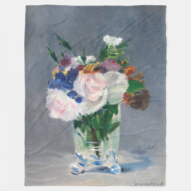 Couverture Polaire Edouard Manet - Fleurs dans un Vase de Cristal (Devant)