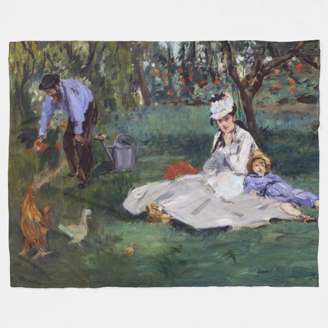 Couverture Polaire Edouard Manet - La famille Monet dans son jardin (Devant (Horizontal))