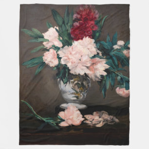 Couverture Polaire Edouard Manet - Vase de pivoines sur petit piedouc