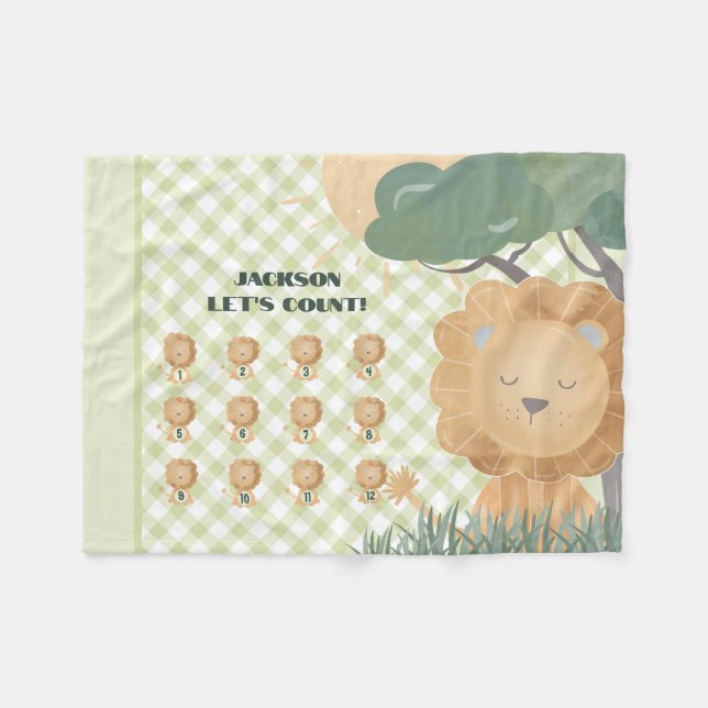 Couverture Polaire Éducatif Comptons En vichy Nom Boho Lion (Devant (Horizontal))