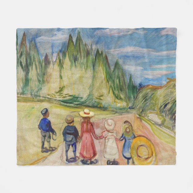 Couverture Polaire Edvard Munch - La forêt Fairytale (Devant (Horizontal))