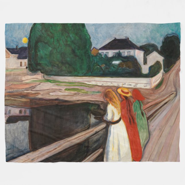 Couverture Polaire Edvard Munch - Les filles sur le pont (Devant (Horizontal))