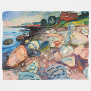Couverture Polaire Edvard Munch - Rive avec Maison Rouge
