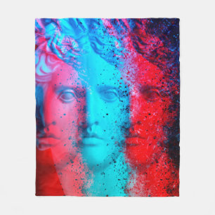 Couverture Polaire Effet d'anaglyphe 3d. Covid-mutants. David Apollo.