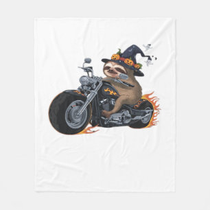 Couverture Polaire Éffrayant Sloth Motorcycle Ride Halloween Biker Fu