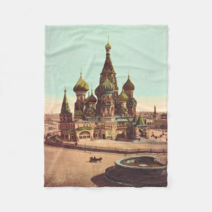 Couverture Polaire Eglise St Basil, Carré rouge Moscou