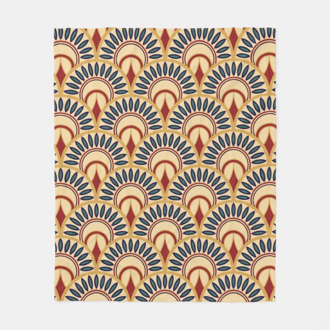 Couverture Polaire Egyptian Motif Fish Scales Seamless Pattern (Devant)