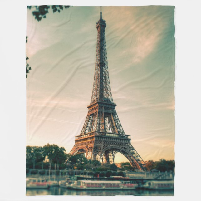 Couverture Polaire Eiffel tour lancer oreiller (Devant)