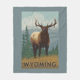 Couverture Polaire Élans SceneWyoming