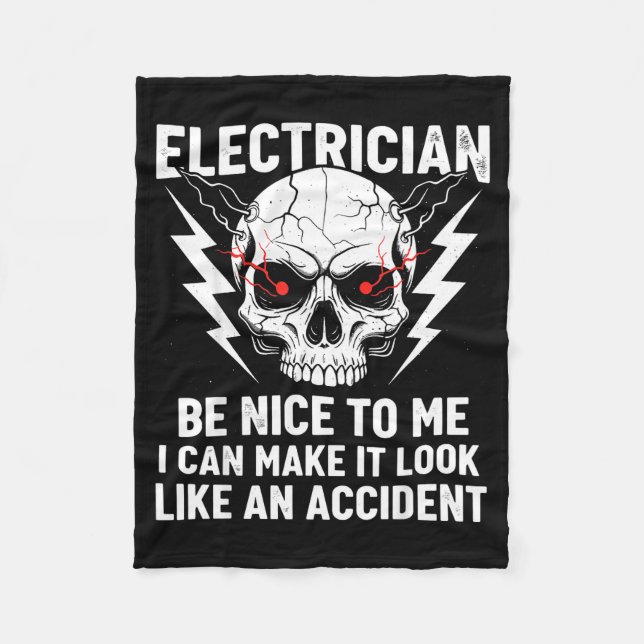 Couverture Polaire Electrician Humor Be Nice To Me Funny Electrician  (Devant)