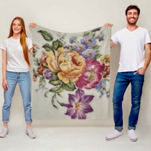 Couverture Polaire Elégance en cascade : Flee florale inspirée de la