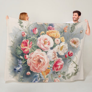 Couverture Polaire Élégance florale belge