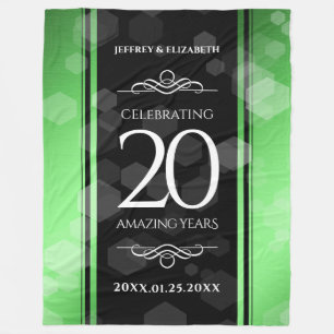 Couverture Polaire Élégant 20e anniversaire de Mariage d'émeraude