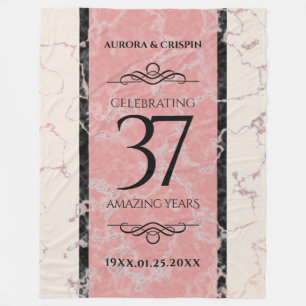 Couverture Polaire Élégant 37e anniversaire du Mariage Alabaster