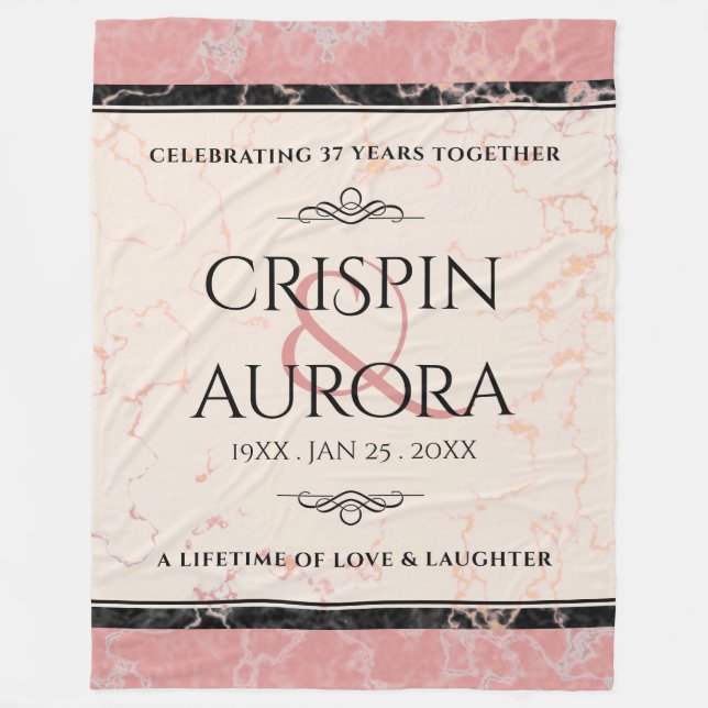 Couverture Polaire Élégant 37e anniversaire du Mariage Alabaster (Devant)