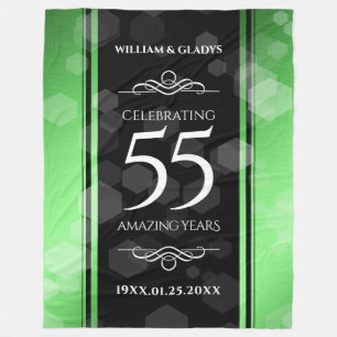 Couverture Polaire Élégant 55e anniversaire de Mariage d'émeraude