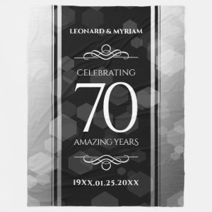 Couverture Polaire Élégant 70e anniversaire de Mariage Platinum