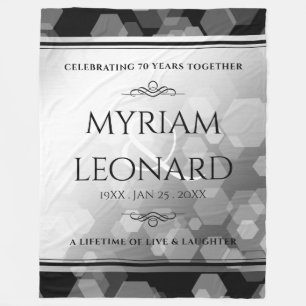 Couverture Polaire Élégant 70e anniversaire de Mariage Platinum