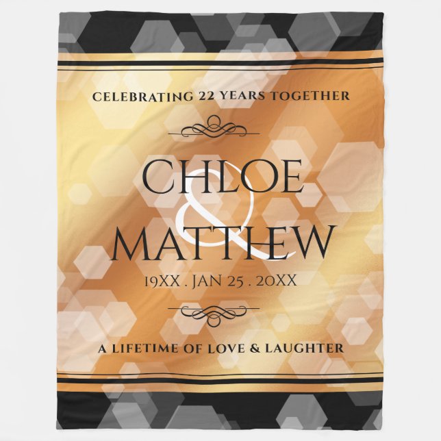 Couverture Polaire Élégant 7e 22e 49e anniversaire de Mariage de cuiv (Devant)