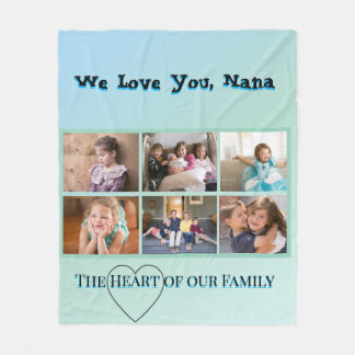 Couverture Polaire Elegant Aqua Nana Collage de 6 photos en forme de