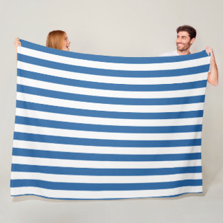 Couverture Polaire Elégant Bleu & Blanc Strié