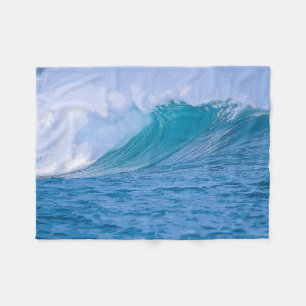 Couverture Polaire Elegant Blue Ocean Waves Acrylic Artwork  