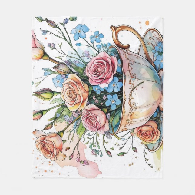 Couverture Polaire Élégant boho floral Fleece Blanket (Devant)