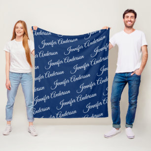 Couverture Polaire Élégant cadeau bleu marine - Répéter le script de
