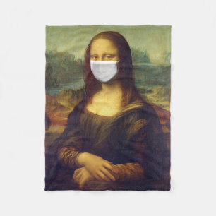 Couverture Polaire Élégant Chic Green Mona Lisa Covid 19 Peinture