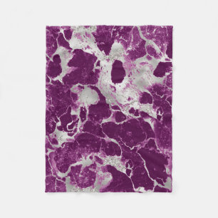 Couverture Polaire Élégant Chic Motif Abstrait Violet Pourpre