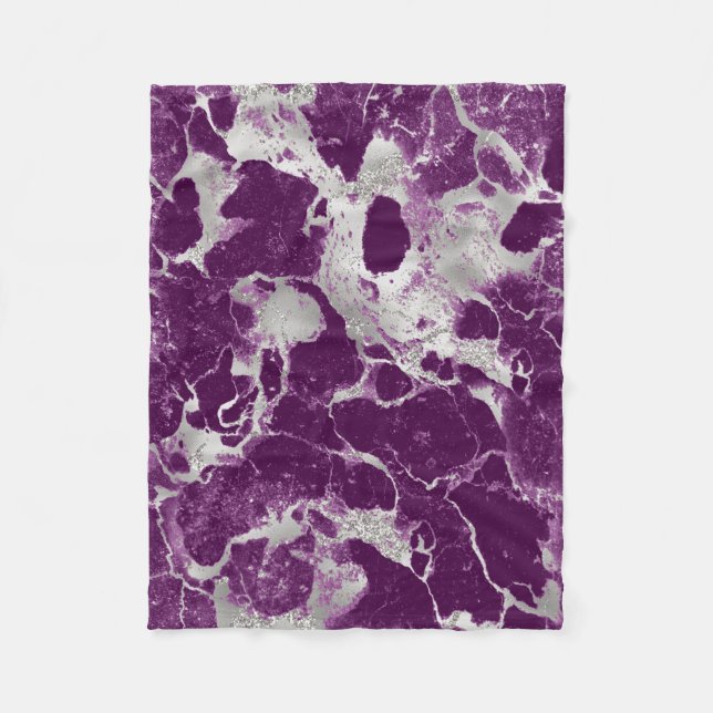 Couverture Polaire Élégant Chic Motif Abstrait Violet Pourpre (Devant)