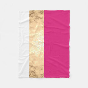 Couverture Polaire élégant clair faux or rose rayures blanches