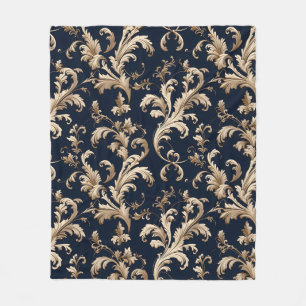 Couverture Polaire Elégant décor baroque et damassé : Orné Vintage