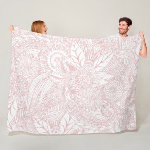 Couverture Polaire Elégant faux rose or design de mandala floral