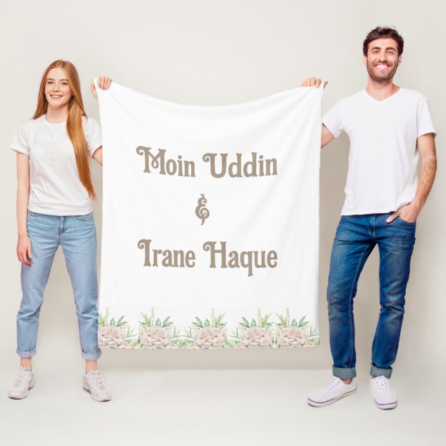 Couverture Polaire Elegant Floral Islamic Nikah Ceremony Invitation (En situation)