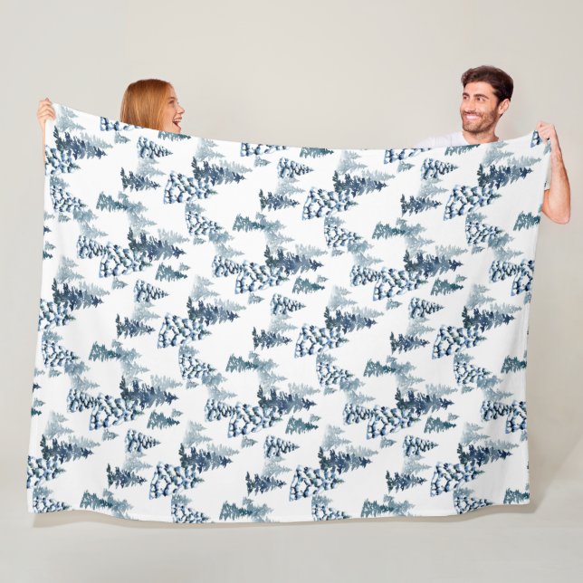 Couverture Polaire Élégant hiver Woodland Snowy Fir Forest Noël (En situation)