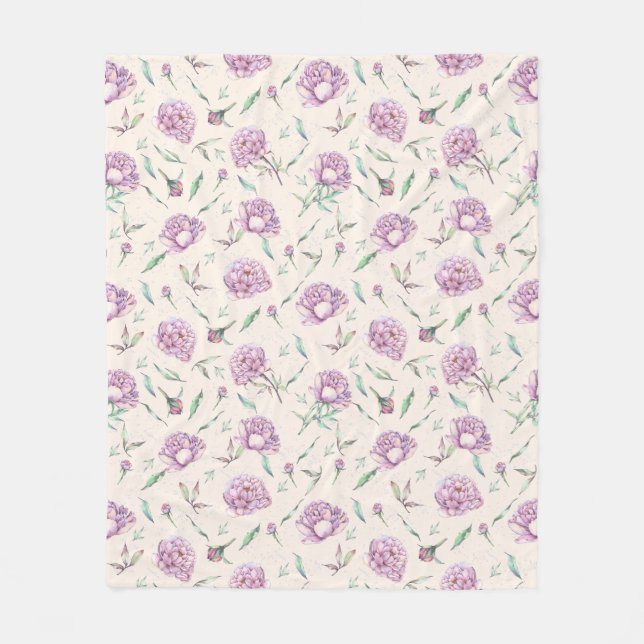 Couverture Polaire Elegant Lilac Floral Blanket, Soft Purple Roses (Devant)