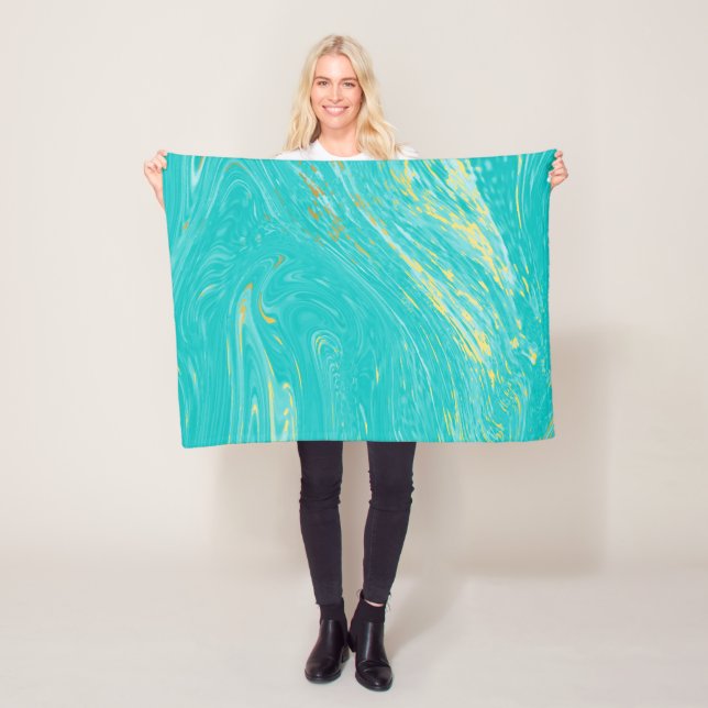 Couverture Polaire Elégant luxe moderne Marbre doré Design (En situation)