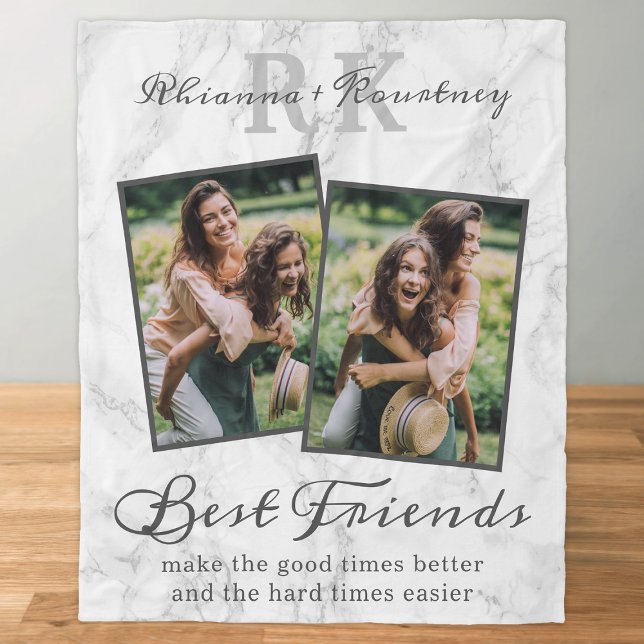 Couverture Polaire Élégant Marbre Best Friends Photo Fleece Blanket (Créateur téléchargé)