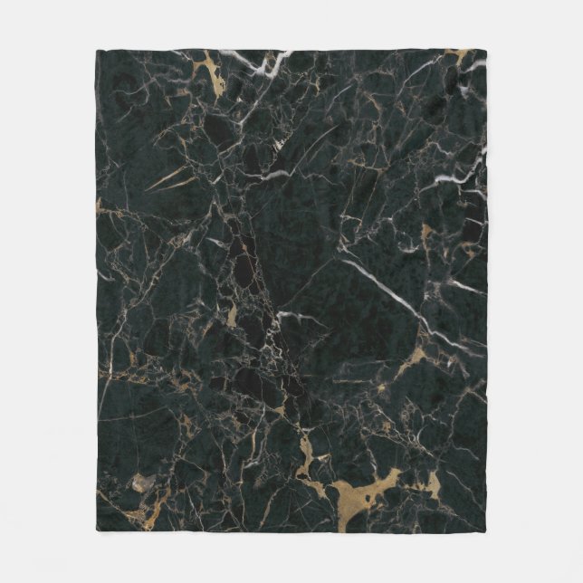 Couverture Polaire Élégant marbre noir : Arrière - plan texturé (Devant)