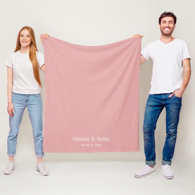 Couverture Polaire Élégant Mariage Navy Rose Poussiéreuse Écriture Pe (En situation)