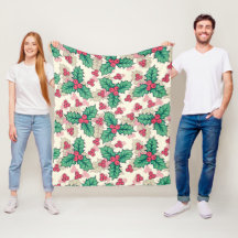 Élégant modèle vintage Noël Holly Floral |