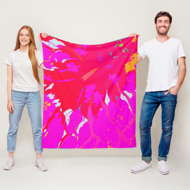 Couverture Polaire Élégant Motif Abstrait rose (En situation)